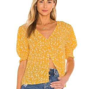 Steve Madden precious petal yellow top, XS